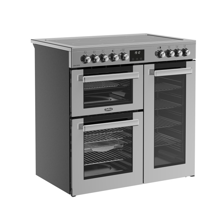 Belling Cookcentre 90cm Electric Ceramic Range Cooker - Stainless