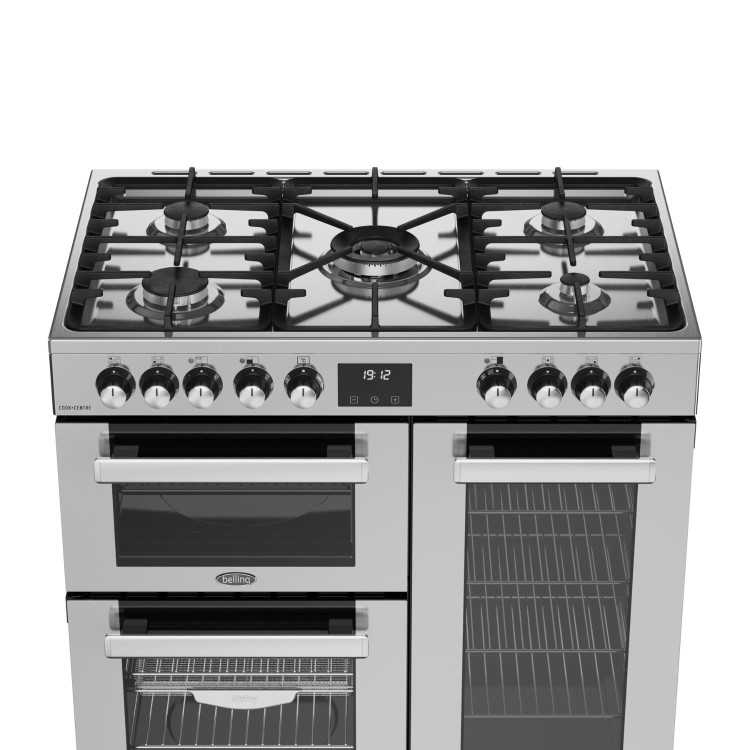 Belling Cookcentre 90cm Dual Fuel Range Cooker - Stainless