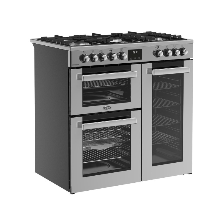 Belling Cookcentre 90cm Dual Fuel Range Cooker - Stainless