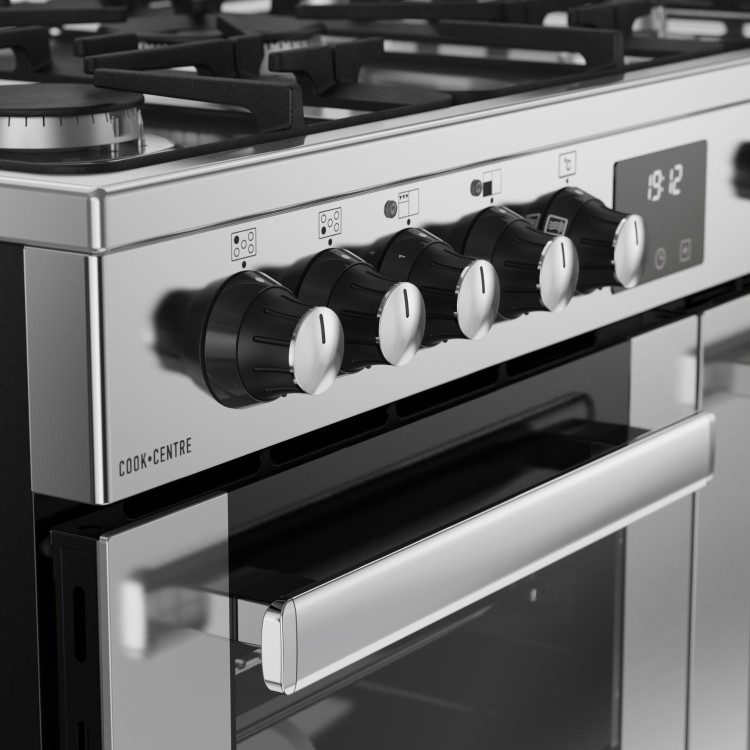 Belling Cookcentre 90cm Dual Fuel Range Cooker - Stainless