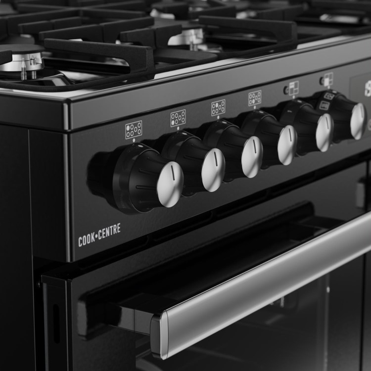 Belling Cookcentre 100cm Dual Fuel Range Cooker - Black