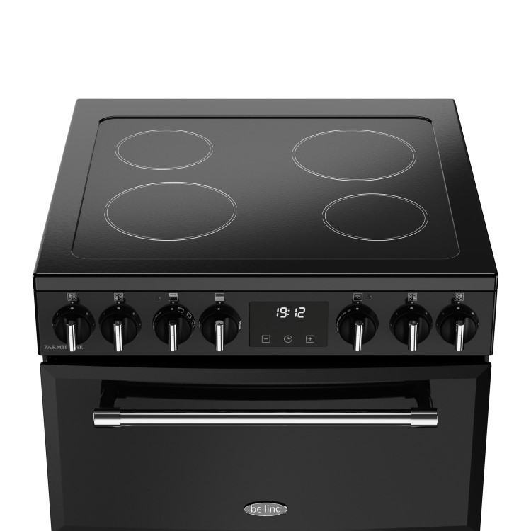 Belling Farmhouse 60cm Electric Ceramic Cooker - Black