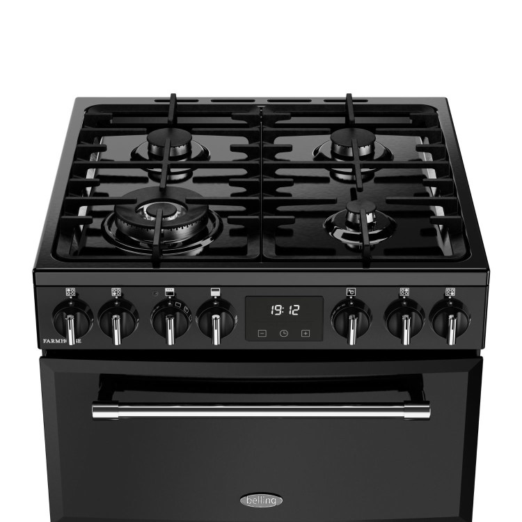 Belling Farmhouse 60cm Dual Fuel Cooker - Black