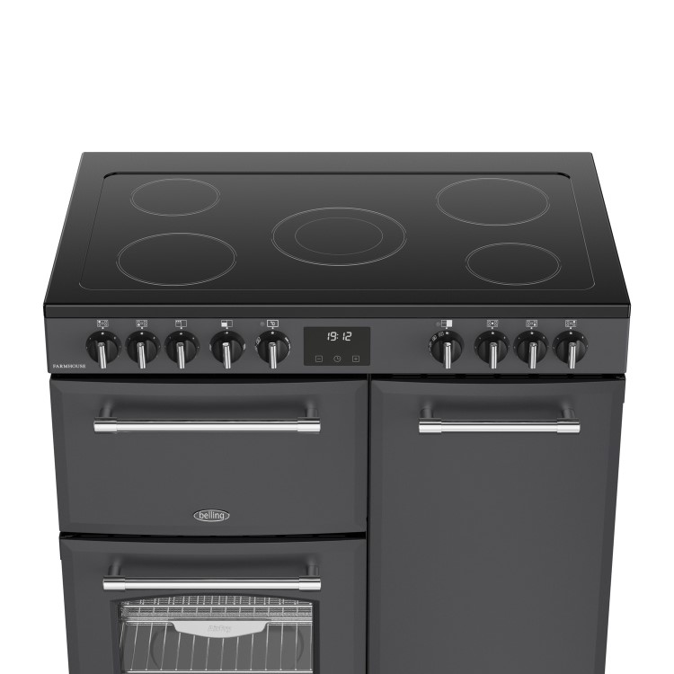 Belling Farmhouse 90cm Electric Ceramic Range Cooker - Anthracite