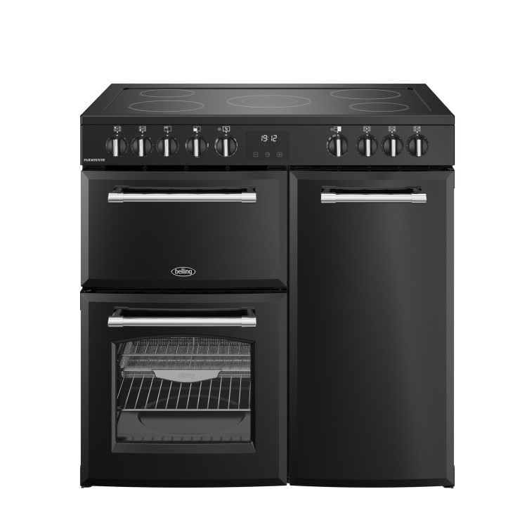 Belling Farmhouse 90cm Electric Ceramic Range Cooker - Black