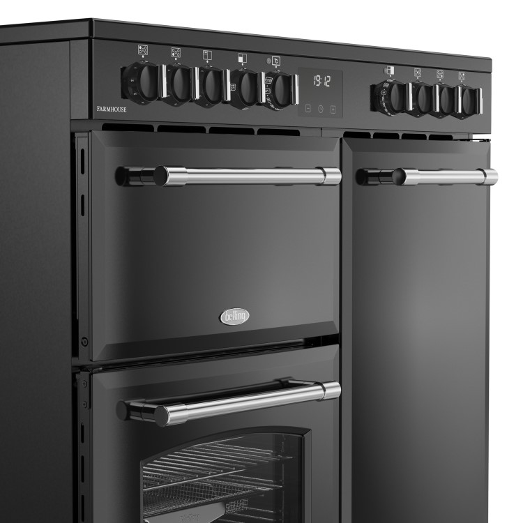 Belling Farmhouse 90cm Electric Ceramic Range Cooker - Black