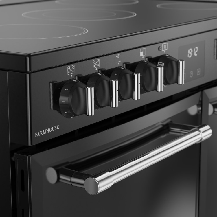 Belling Farmhouse 90cm Electric Ceramic Range Cooker - Black