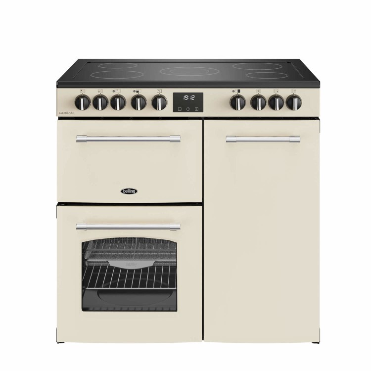 Belling Farmhouse 90cm Electric Ceramic Range Cooker - Cream