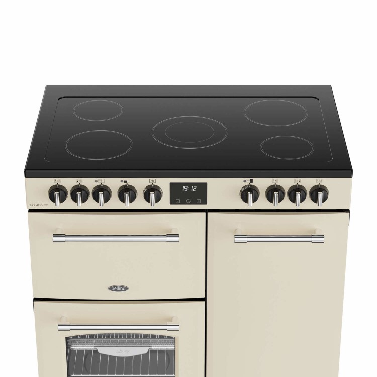 Belling Farmhouse 90cm Electric Ceramic Range Cooker - Cream