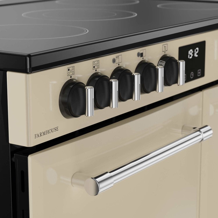 Belling Farmhouse 90cm Electric Ceramic Range Cooker - Cream