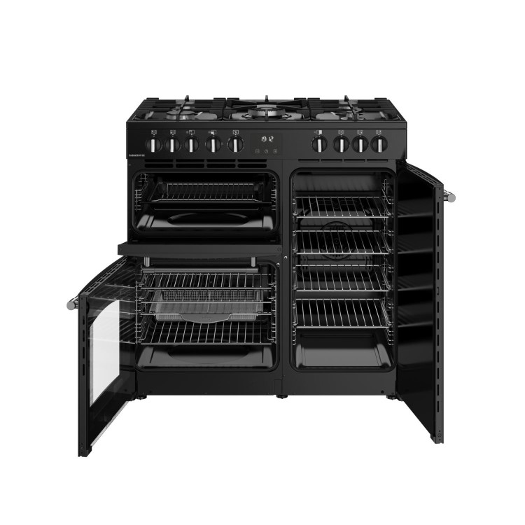 Belling Farmhouse 90cm Dual Fuel Range Cooker - Black