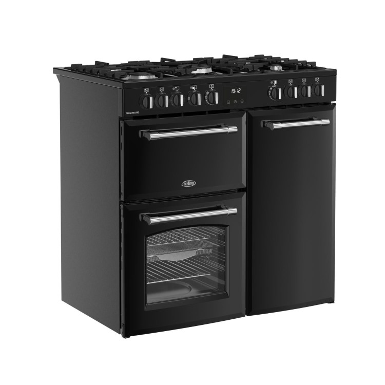 Belling Farmhouse 90cm Dual Fuel Range Cooker - Black