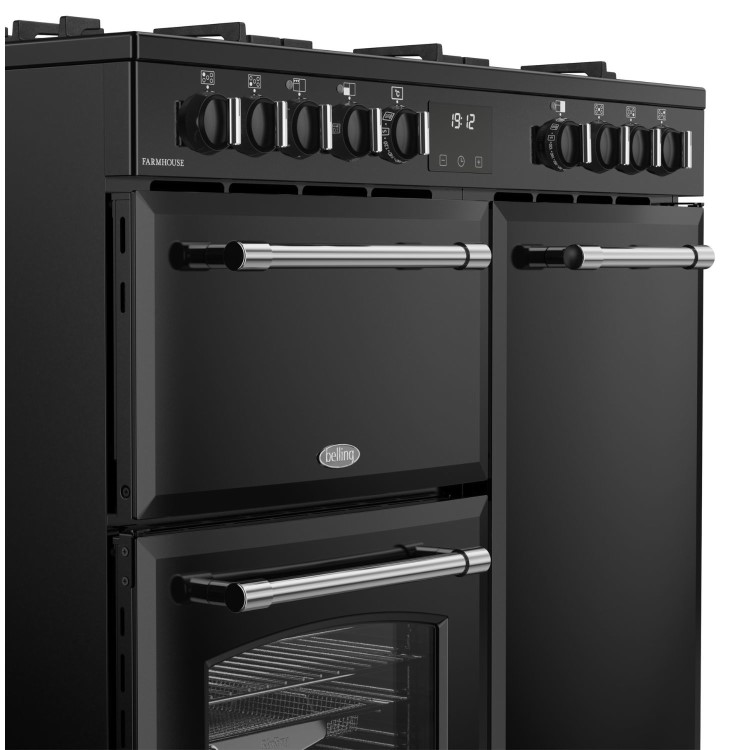 Belling Farmhouse 90cm Dual Fuel Range Cooker - Black