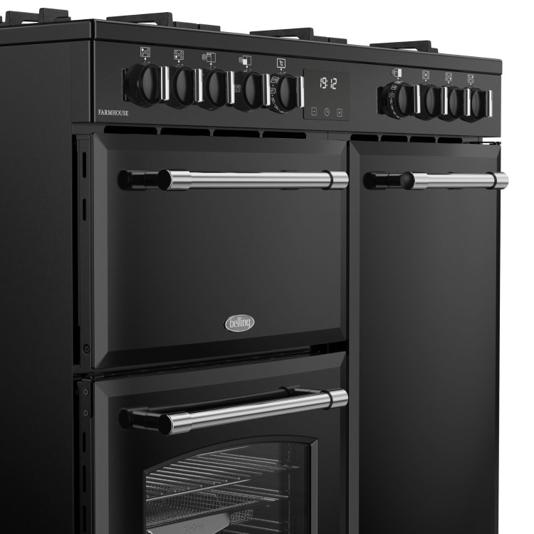 Belling Farmhouse 90cm Dual Fuel Range Cooker - Black