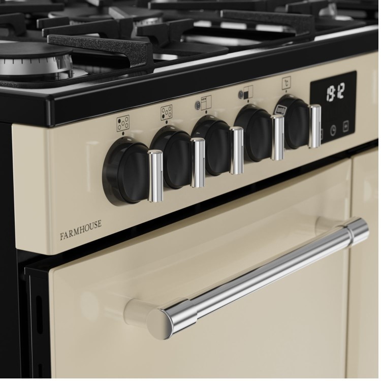 Belling Farmhouse 90cm Dual Fuel Range Cooker - Cream