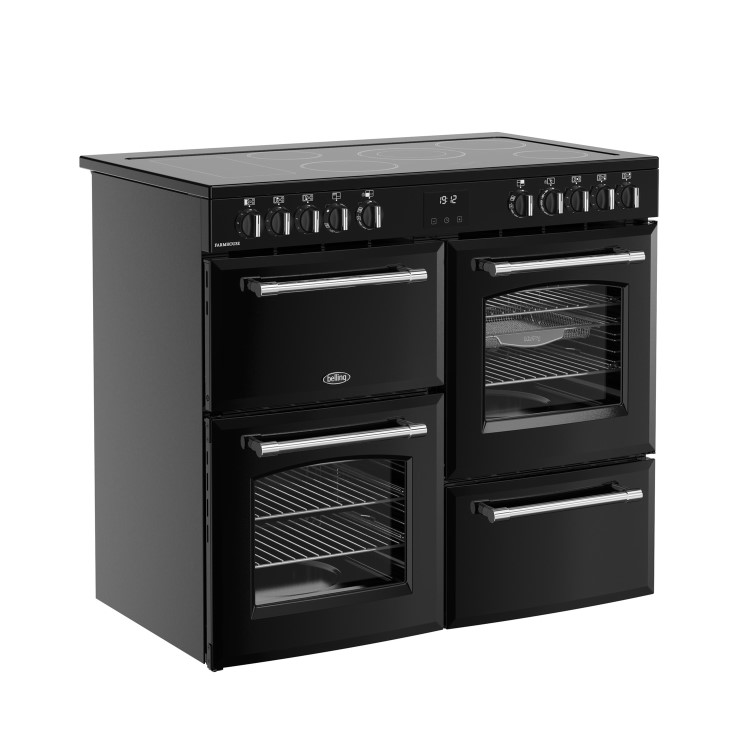 Belling Farmhouse 100cm Electric Ceramic Range Cooker - Black