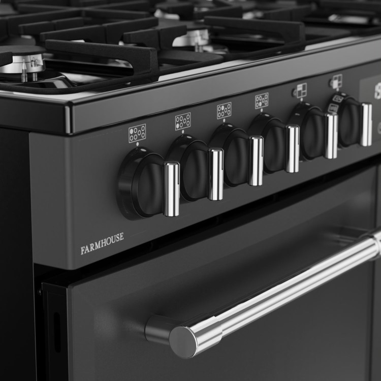 Belling Farmhouse 100cm Dual Fuel Range Cooker - Anthracite