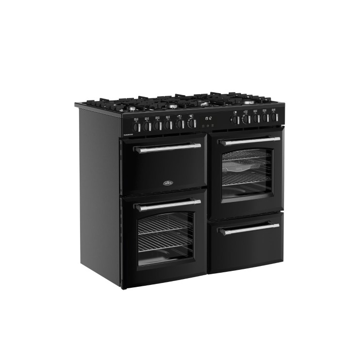 Belling Farmhouse 100cm Dual Fuel Range Cooker - Black