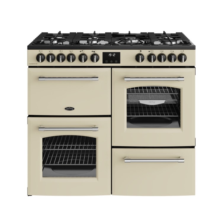 Belling Farmhouse 100cm Dual Fuel Range Cooker - Cream