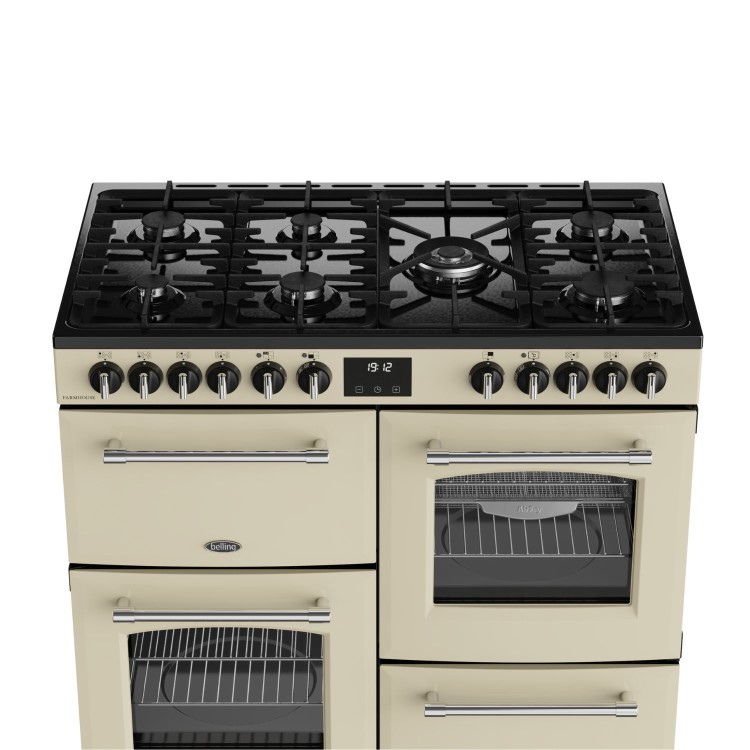 Belling Farmhouse 100cm Dual Fuel Range Cooker - Cream