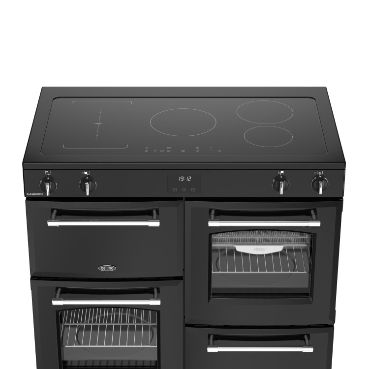 Belling Farmhouse 100cm Electric Induction Range Cooker - Black