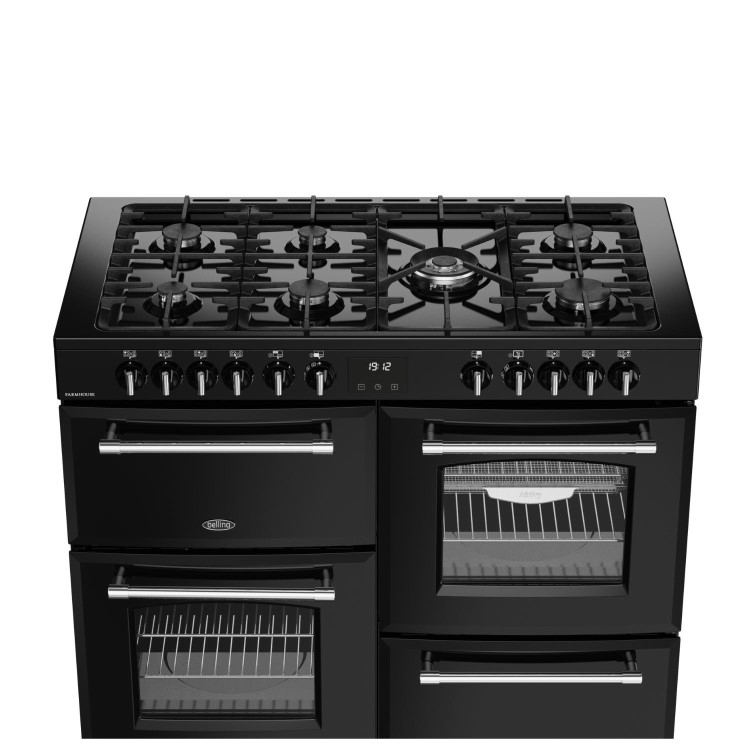 Refurbished Belling Farmhouse 110DF 110cm Dual Fuel Range Cooker Black