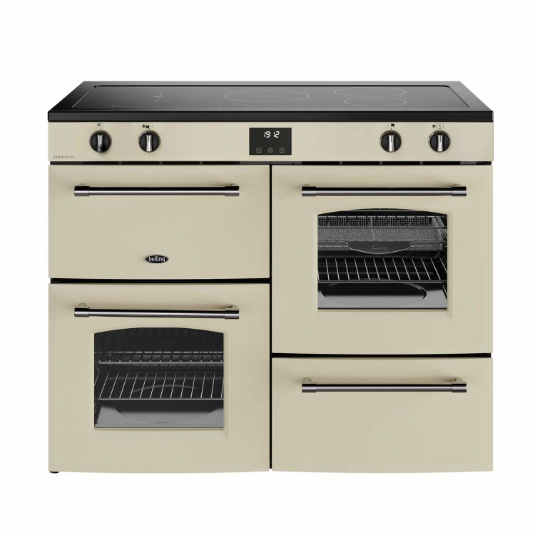 Belling Farmhouse 110cm Electric Induction Range Cooker - Cream