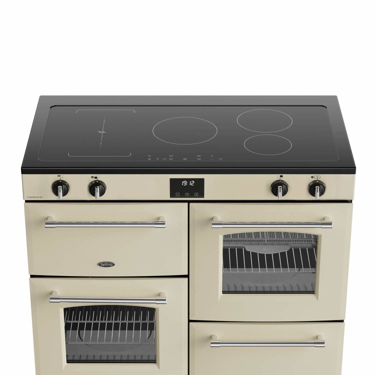 Belling Farmhouse 110cm Electric Induction Range Cooker - Cream