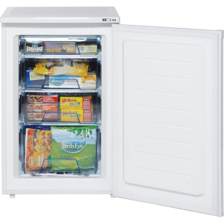 LEC U5511 55cm Wide Freestanding Upright Under Counter Freezer - White