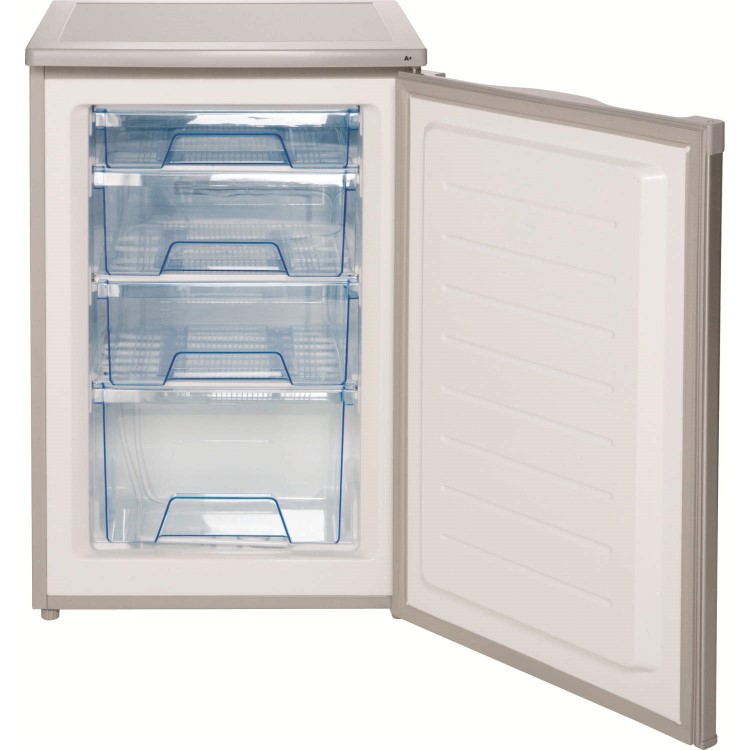 LEC U5511 55cm Wide Under Counter Freestanding Freezer in Silver