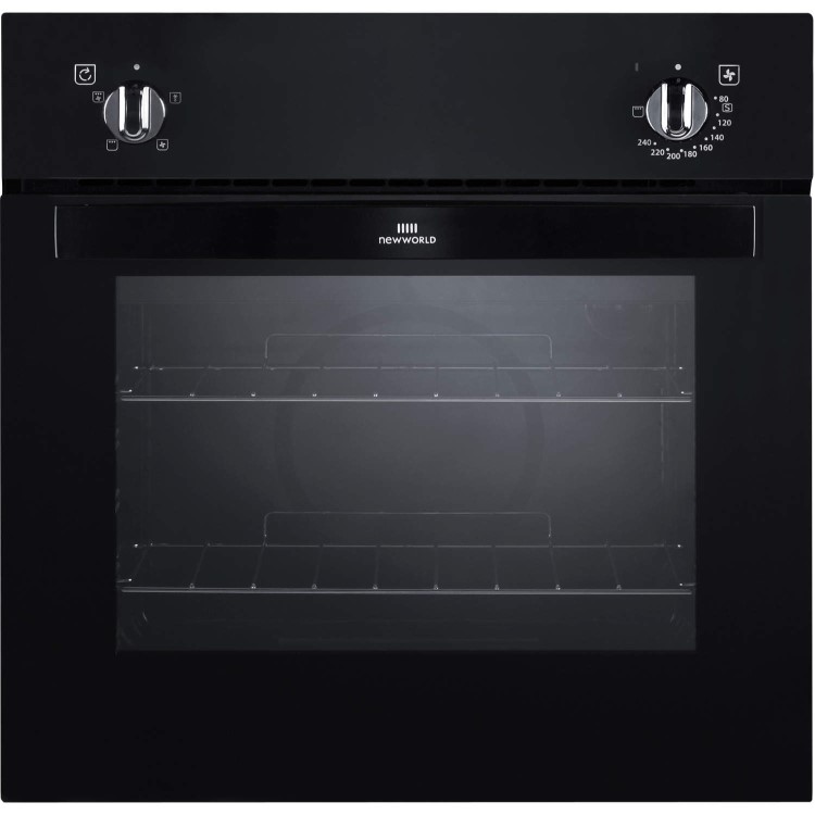 GRADE A2 - Light cosmetic damage - New World NW601F Fanned Electric Built In Single Oven - Black