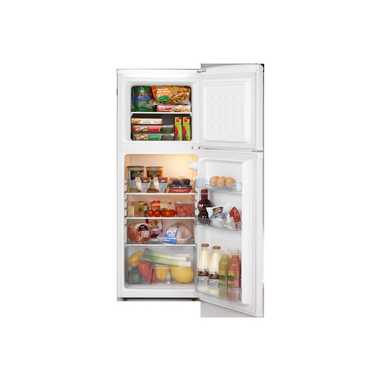 LEC T50122W 30/70 Split Top Mount Freestanding Fridge Freezer  - White