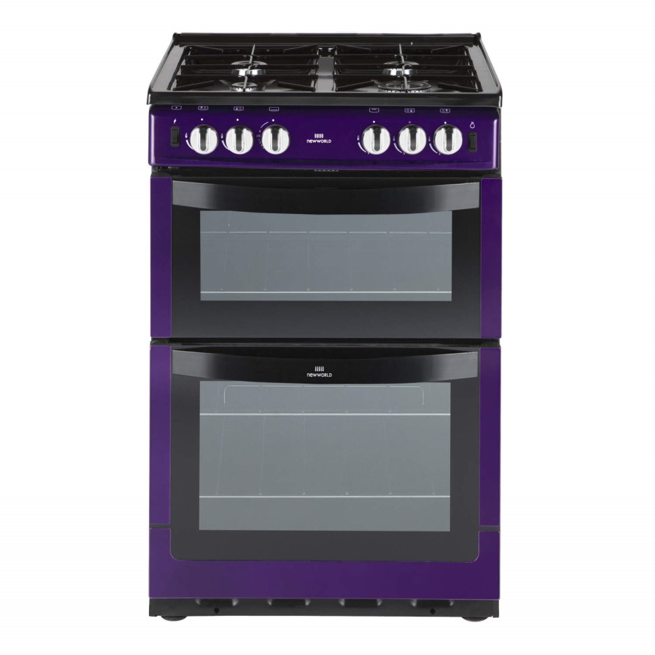 New World NW551GTC 55cm Wide Dual Cavity Gas Cooker In Metallic Purple ...