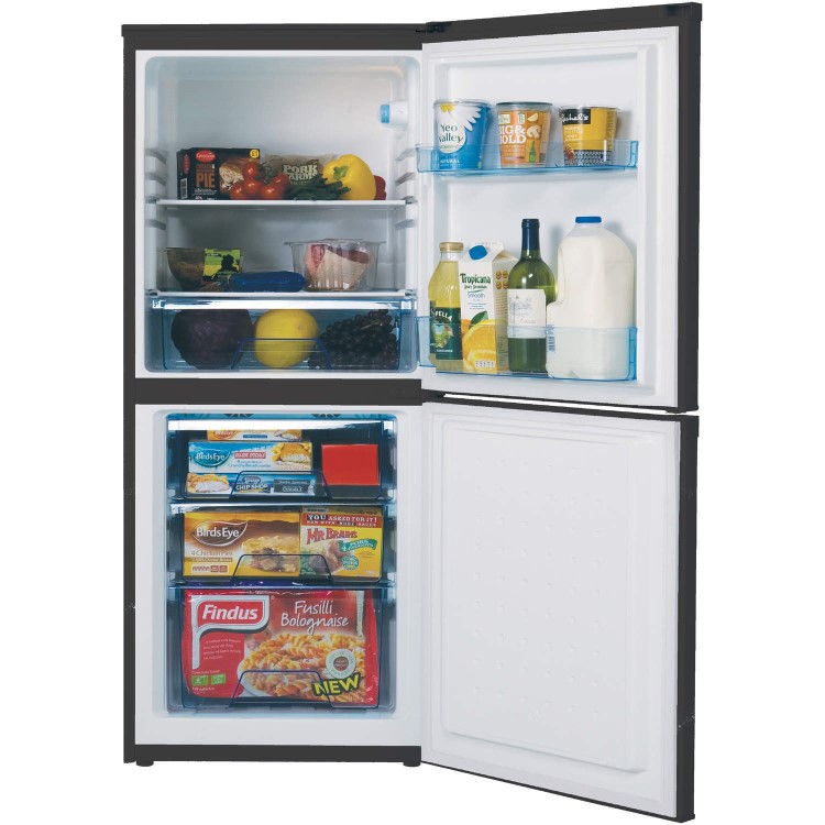 LEC TF55142 55x140cm Frost Free Freestanding Fridge Freezer - Black