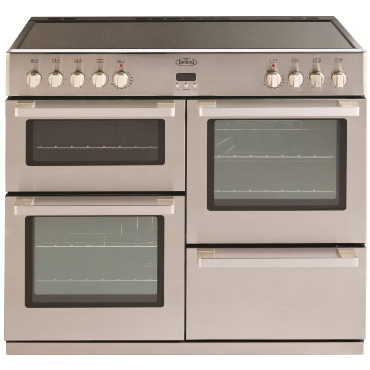 Belling DB4 100E PROFESSIONAL 100cm Wide Electric Range Cooker With Ceramic Hob - Stainless Steel