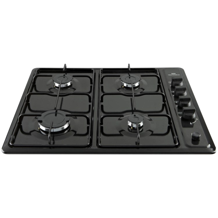 GRADE A3 - New World NWGHU60VE Four Burner Gas Hob Black