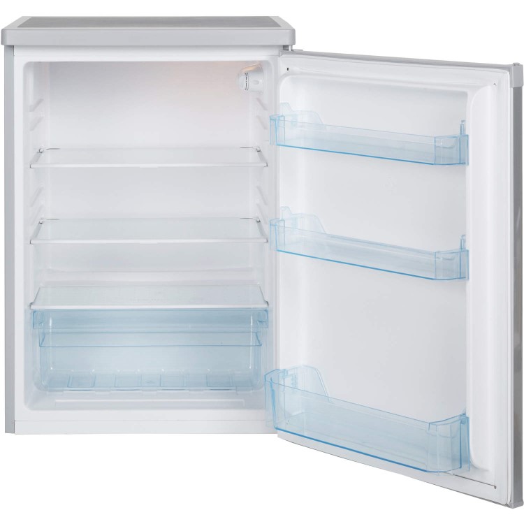 LEC L6014 Freestanding Under Counter Larder Fridge Silver