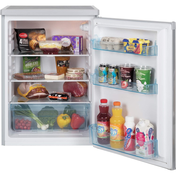 LEC L6014 Freestanding Under Counter Larder Fridge Silver