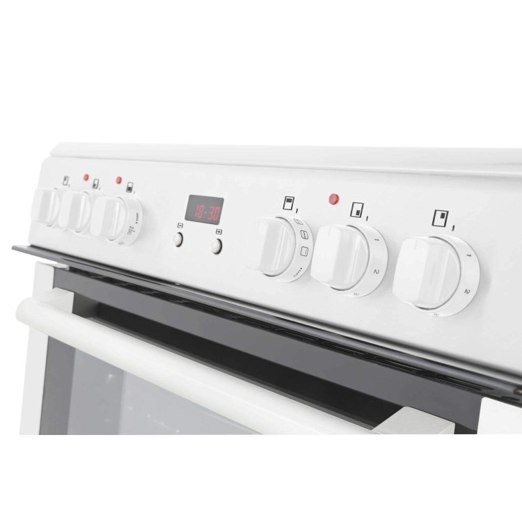 New World 444444027 60cm Electric Double Oven Cooker - White