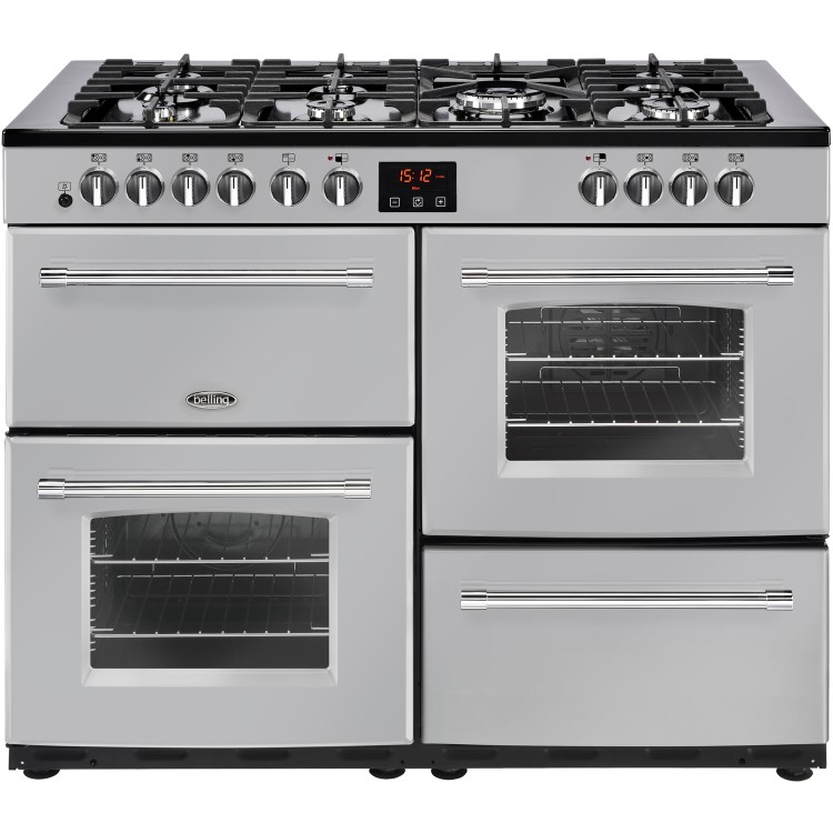 Belling Farmhouse 110DFT 110cm Dual Fuel Range Cooker - Silver