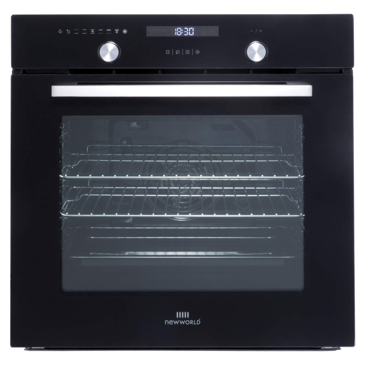 New World 444444186 Design Suite 60MF 9 Function Electric Single Oven Black