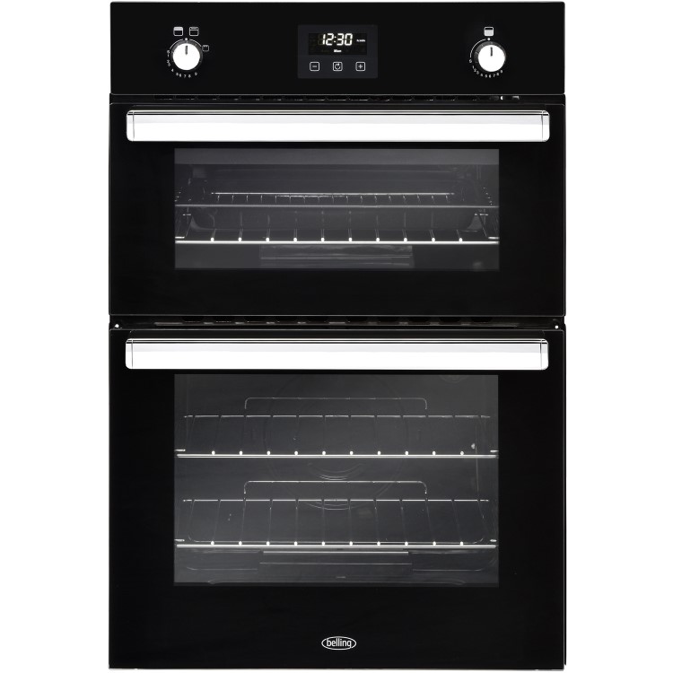 Belling Built In Gas Double Oven - Black