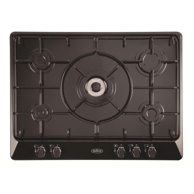 Belling GHU70GE Mk2 68cm Wide Five Zone Gas Hob Black