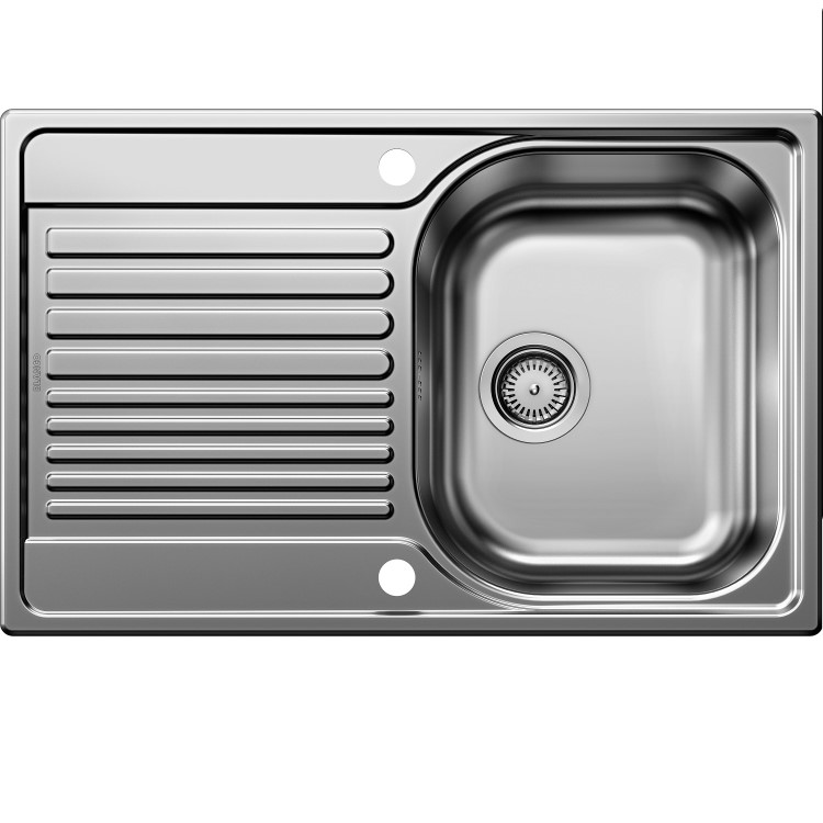 Single Bowl Inset Chrome Stainless Steel Kitchen Sink - Blanco Tipo 45-S Compact