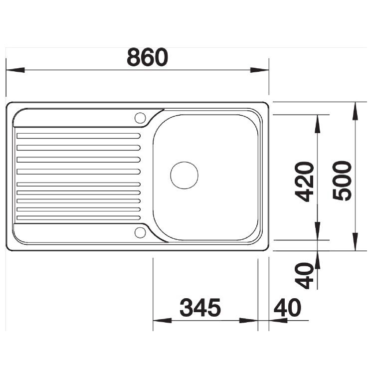 GRADE A1 - Single Bowl Inset Chrome Stainless Steel Kitchen Sink - Blanco Tipo 45-S