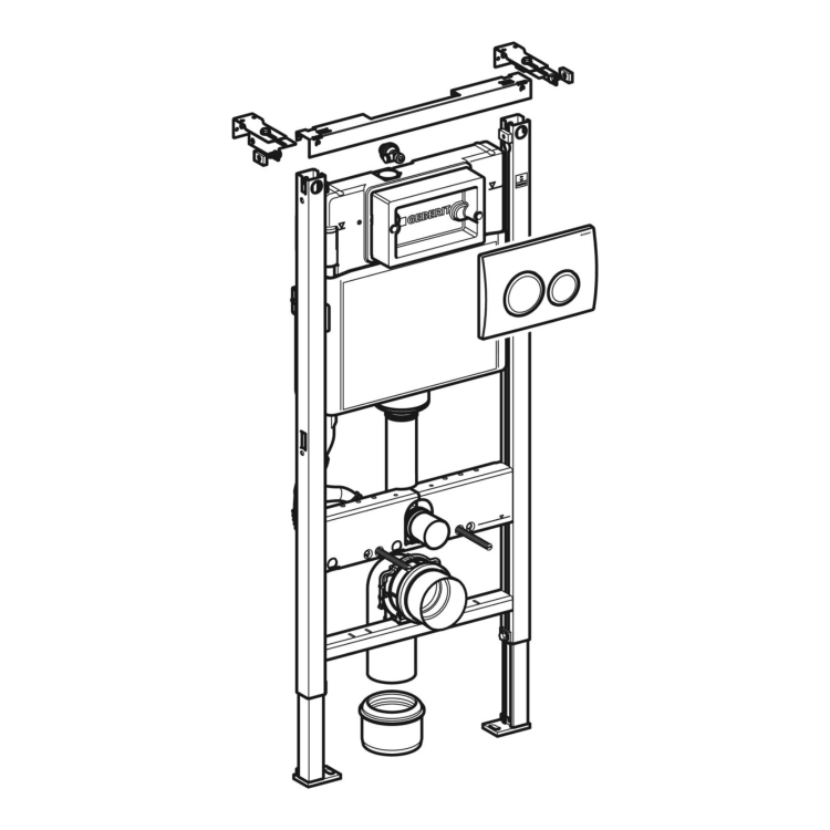 Geberit Delta Concealed Cistern with 1120mm Duofix Frame and Delta20 Flush Plate