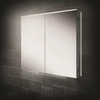 HIB Ether 80 - Double Door Mirrored Bathroom Cabinet with lights 800 x 700mm