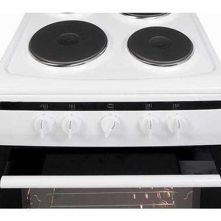 Amica 50cm Electric Cooker With Solid Plate Hob - White