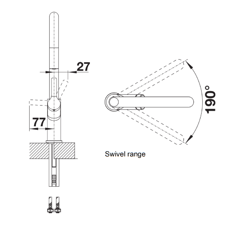 Blanco Carena Single Lever Monobloc Kitchen Mixer Tap- Chrome