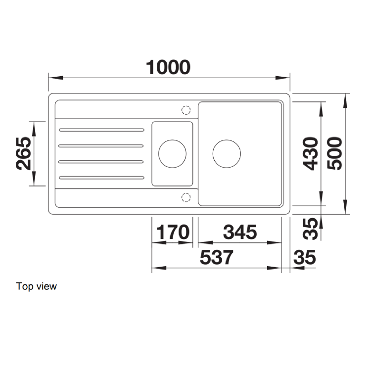 1.5 Bowl White Inset Kitchen Sink - Blanco Legra 45S